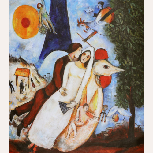 Narzeczeni z Wieżą Eiffla Marc Chagall